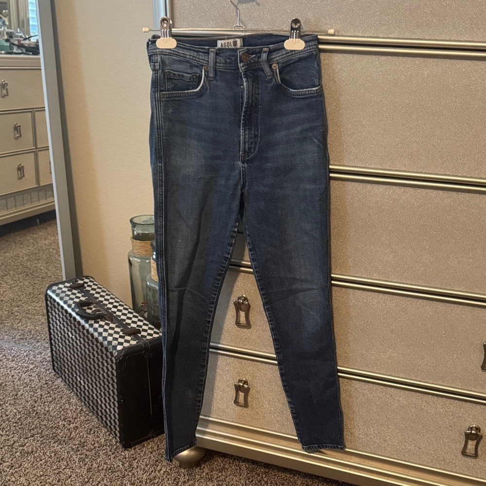 Agolde High Rise Dark Blue Jeans